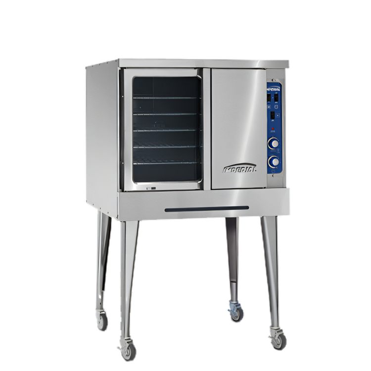 Product image #1 for Imperial Single-Deck Bakery Depth Gas Convection Oven with Window, 50/50 Doors and 5 Racks
