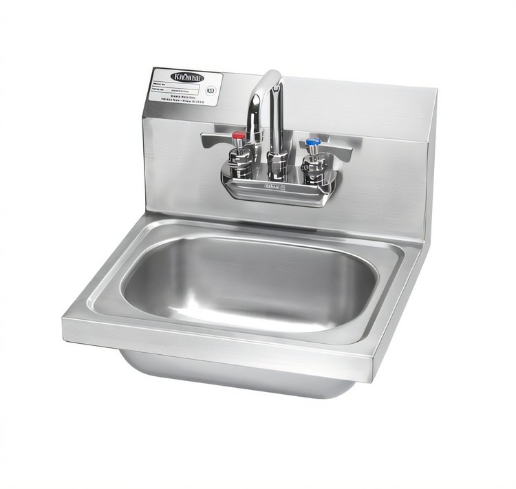 Product image #1 for Krowne Wall-Mount Stainless Steel Hand Sink with Low-Lead Gooseneck Faucet
