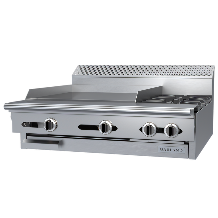 Product image #1 for Garland Cuisine 36-Inch Gas Combination Top Range with 24-Inch Left Griddle and 2 Right Open Burners, Modular Top