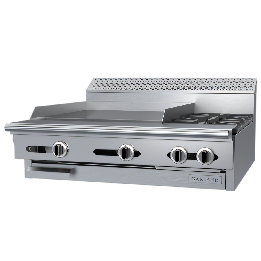 Product image #1 for Garland Cuisine 36-Inch Gas Combination Top Range with 24-Inch Left Griddle and 2 Right Open Burners, Modular Top