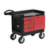 Thumbnail image #1 for TradeMaster Mobile Cabinet Cart, 24 x 36 Shelf Size, 4 Drawers, 1 Door, 750 lb Capacity, Black