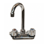 Thumbnail image #1 for Klinger's Trading FWB100G Wall-Mount Commercial Faucet, 4" Centers, Swivel Gooseneck Spout