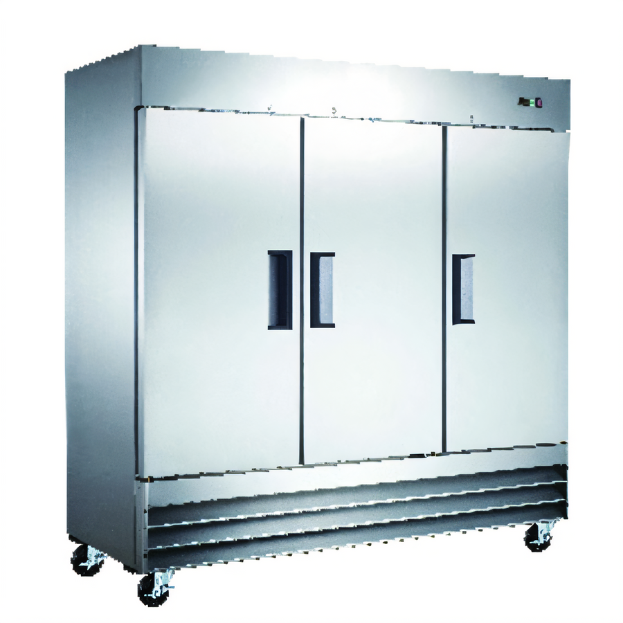 Product image #1 for Omcan 72 Cu. Ft. Three-Section Reach-In Freezer with Bottom-Mount Self-Contained Refrigeration