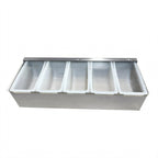 Thumbnail image #1 for Omcan USA 80866 5-Compartment Stainless Steel Condiment Holder with Clear Cover