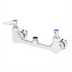 Thumbnail image #1 for T&S Brass 8-Inch Wall Mount Double Pantry Mixing Faucet, Swivel Outlet, Less Nozzle