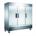 Thumbnail image #1 for Omcan 72 Cu. Ft. Three-Section Reach-In Refrigerator with Bottom-Mount Self-Contained Refrigeration