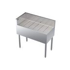 Thumbnail image #1 for Krowne Royal Series KR19-C36L 36-Inch Freestanding Stainless Steel Underbar Corner Drainboard, Left End Return, Open Base