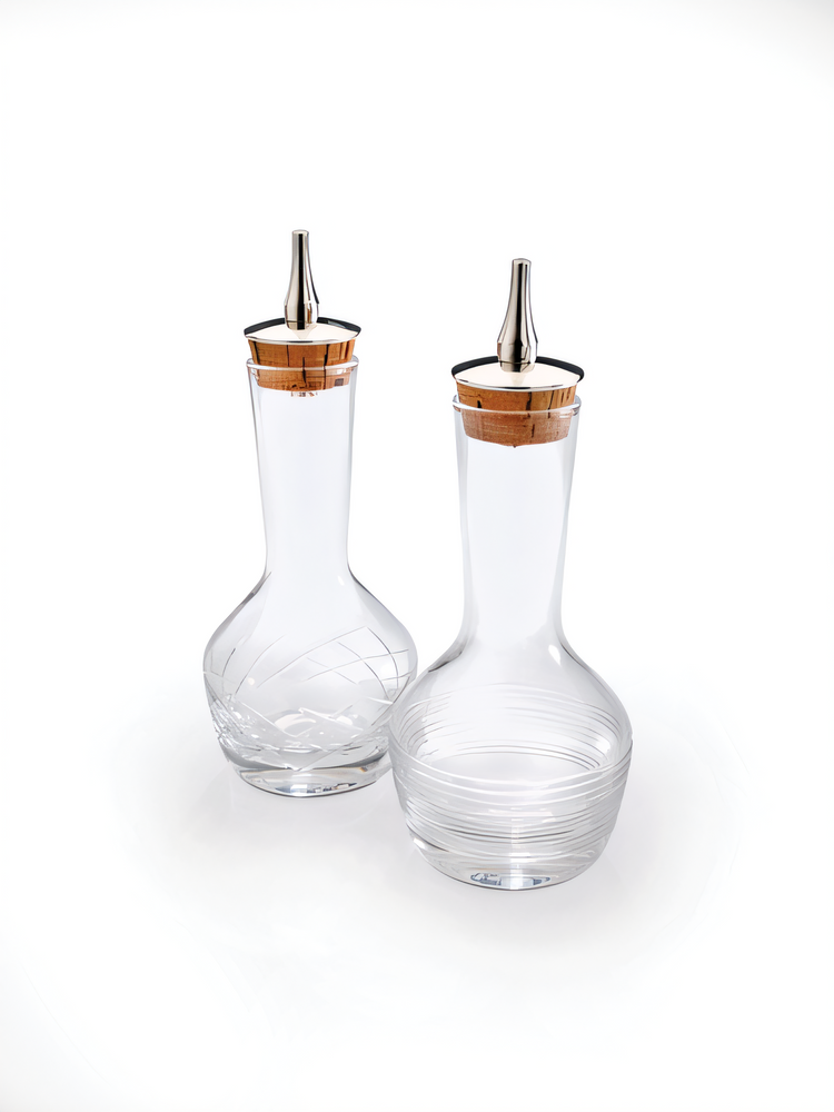 Product image #1 for Barfly Contemporary Glass Bitters Bottle Set with Stainless Steel Dasher Tops, 3 oz Each, Set of 2