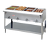 Thumbnail image #1 for Aerohot Electric Stainless Steel Hot Food Station with 4 Sealed Wells, Open Base, and Carving Board