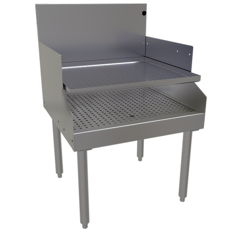 Product image #1 for Glastender RDBA-24S Freestanding Recessed Drainboard, 24 x 24 Inches, Stainless Steel