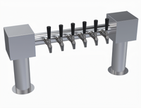 Krowne Hammer Head 6-Faucet Glycol-Cooled Countertop Beer Tower, 34-Inch OA Length, Brushed Stainless Steel