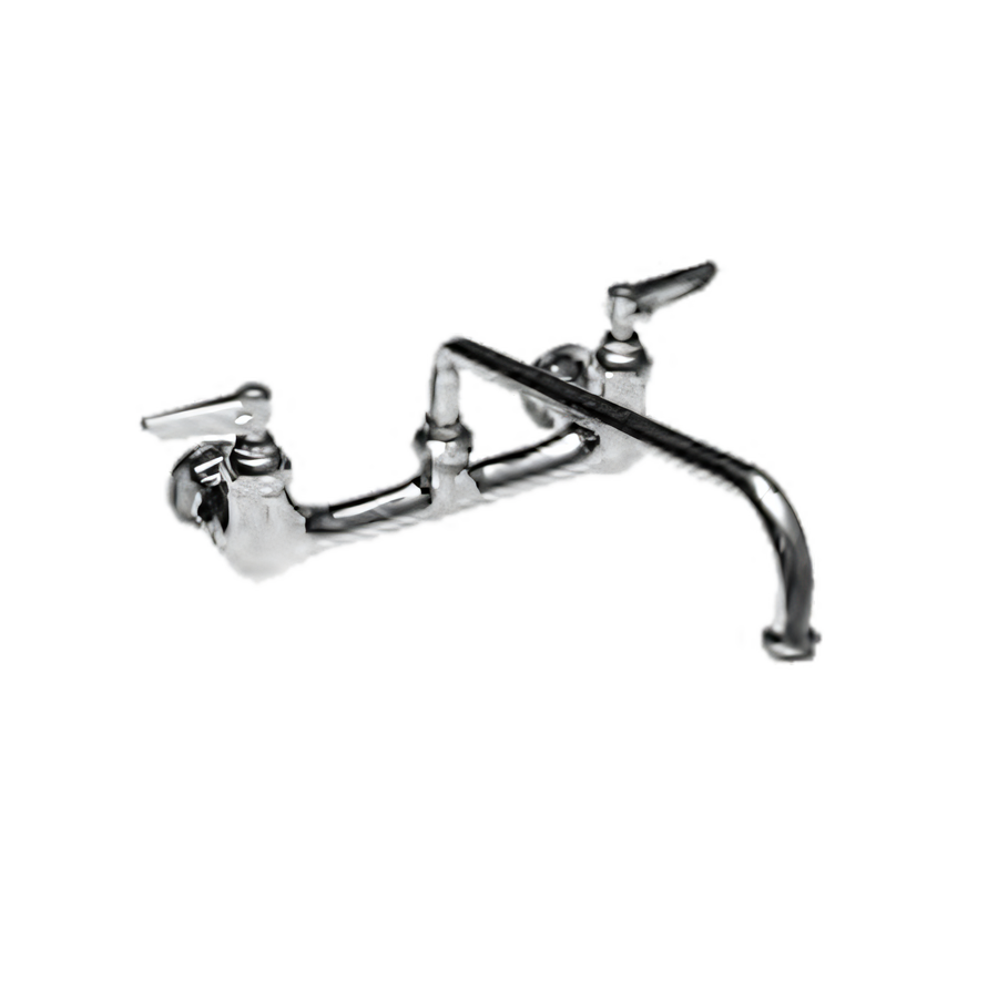 Product image #1 for T&S Extra Heavy Duty Splash-Mounted Faucet with 12-Inch Swing/Swivel Spout, 8-Inch Centers