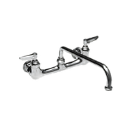 T&S Extra Heavy Duty Splash-Mounted Faucet with 12-Inch Swing/Swivel Spout, 8-Inch Centers