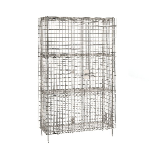 Product image #1 for Metro Super Erecta Stationary Stainless Steel Security Unit with 2 Intermediate Shelves, 50-1/2 W x 21-1/2 D x 66-13/16 H