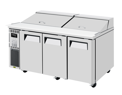 Product image #1 for Turbo Air J Series 70-7/8" Wide 3-Section Sandwich/Salad Prep Table with 18-Pan Top and Side-Mount Self-Contained Compressor