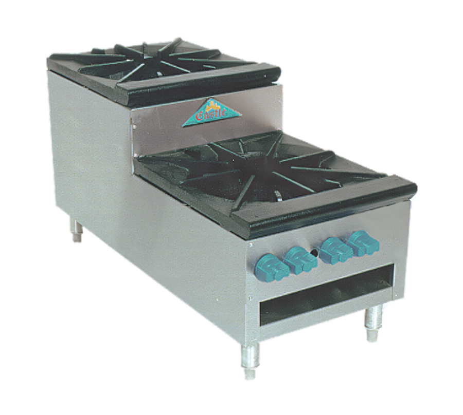 Product image #1 for Step-Up Gas Stock Pot Range with Open Front Cabinet Base, 18-Inch Wide, 42-Inch Deep, 220,000 BTU