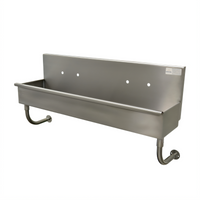 Advance Tabco 48-Inch 2-Station Wall Mounted Multi-Wash Hand Sink, Square Corner, 304 Stainless Steel