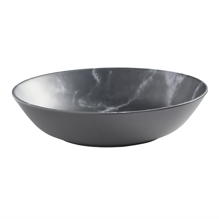 Product image #1 for American Metalcraft 36 oz Round Melamine Bowl, 8-3/4 in. Dia. x 2 in. H, Matte Marble Gray