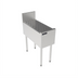 Thumbnail image #1 for Top Shelf 12-Inch Freestanding Underbar Stainless Steel Drainboard with 6-Inch Backsplash and Glass Rack Insert