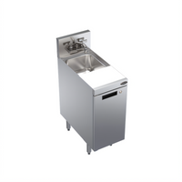 Krowne Royal Series 12-Inch x 24-Inch Stainless Steel Underbar Speed Station with Cabinet Base, Dump Sink, and Cutting Board