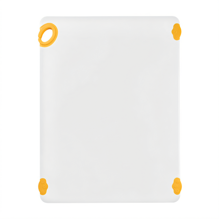 Product image #1 for Winco STATIKBoard 18 x 24 x 1/2 Inch Yellow Rectangular Cutting Board with Rubber Grip Hook