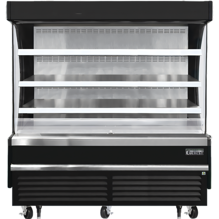 Product image #1 for Vertical Open Display Merchandiser Cooler, 19 Cu. Ft., 73-1/4 Inch Wide, Black, Self-Contained Refrigeration, 28-Inch Deep