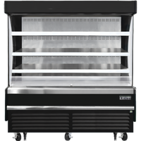 Vertical Open Display Merchandiser Cooler, 19 Cu. Ft., 73-1/4 Inch Wide, Black, Self-Contained Refrigeration, 28-Inch Deep