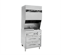 Wells Ventless Electric Cooking System with 2 French Plates, Griddle, Cabinet Base, and Self-Contained Hood
