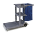 Thumbnail image #1 for Carlisle 49-Inch Long Platform Janitorial Cart with 3 Shelves and 25-Gallon Bag, Gray