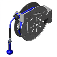 T&S Brass B-7142-08M Open Stainless Steel Retractable Hose Reel System with 3/8 Inch x 50 Foot Hose and 1.07 GPM Spray Valve