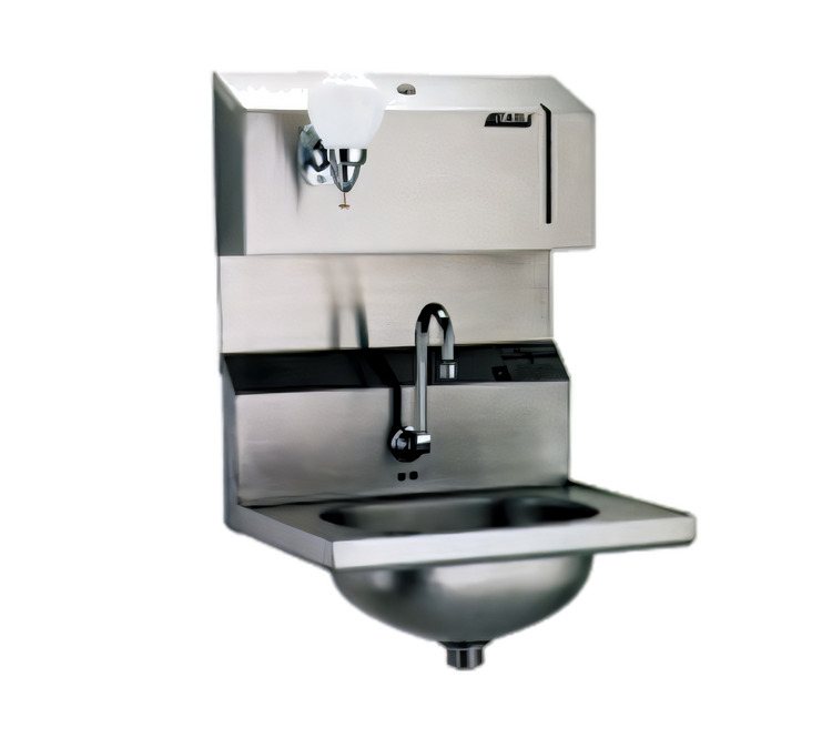 Product image #1 for Eagle Group Wall-Mount Hand Sink with Electronic Eye Gooseneck Spout, Soap & Towel Dispensers, 304 Stainless Steel