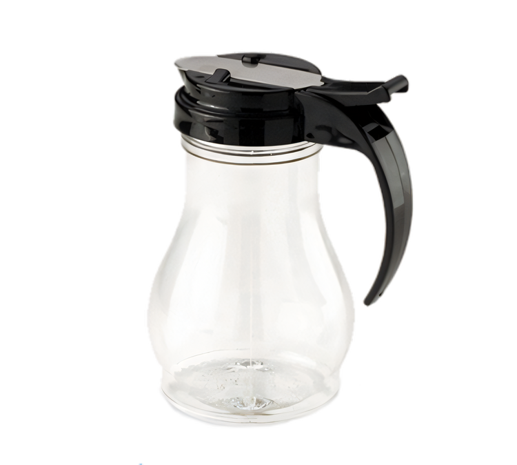 Product image #1 for Vollrath Dripcut® 10 oz Clear Polycarbonate Syrup Server with Red Plastic Top