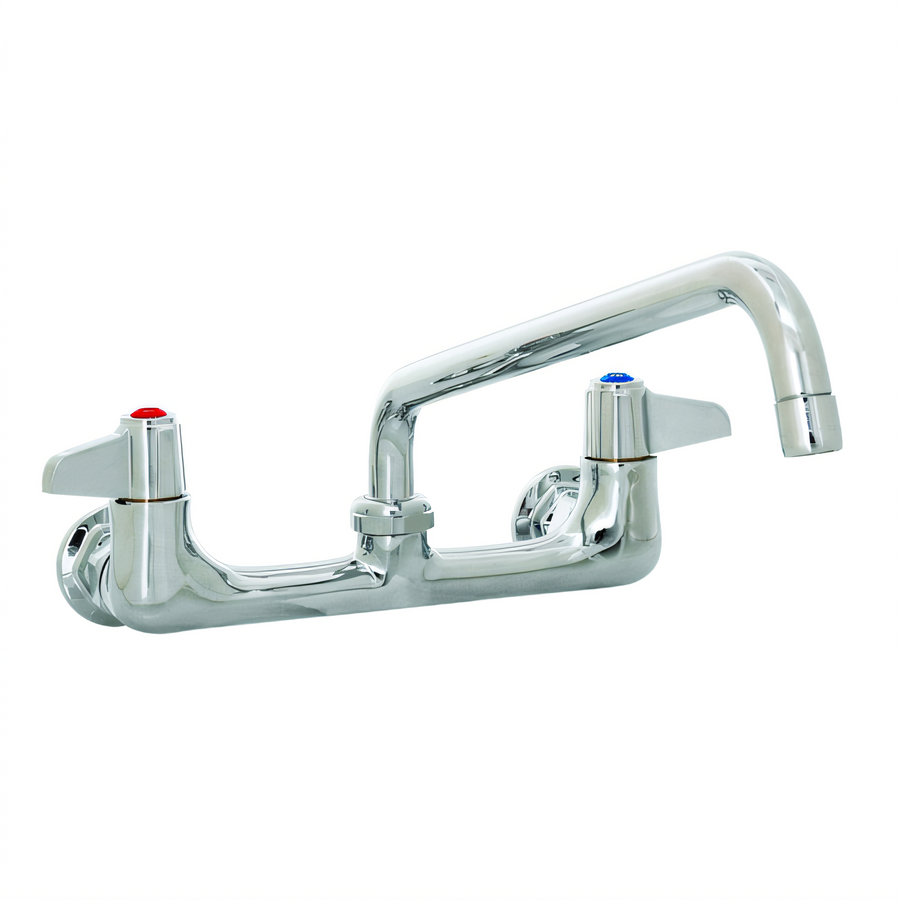 Product image #1 for T&S Brass equip 8-Inch Wall Mount Mixing Faucet with 12-Inch Swing Nozzle, Lever Handles, and Ceramic Cartridges