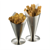 American Metalcraft Stainless Steel Fry Cone Holder Stand, 4-1/2-Inch Dia. x 7-Inch H