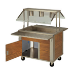Thumbnail image #1 for Dinex DineXpress DXP3CI 3-Well Mobile Ice-Cooled Cold Food Counter, Stainless Steel, 46"W, 12" x 20" Pan Capacity