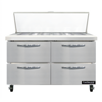 Continental Refrigerator SW48N18M-D 48 Inch Mighty Top Two-Section Sandwich Unit Refrigerator with Drawers