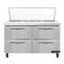 Thumbnail image #1 for Continental Refrigerator SW48N18M-D 48 Inch Mighty Top Two-Section Sandwich Unit Refrigerator with Drawers