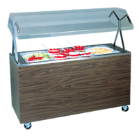 Vollrath 2-Series Affordable Portable 3-Pan Ice-Cooled Non-Refrigerated Cold Food Station with Buffet Breath Guard, 46-Inch, Granite Finish