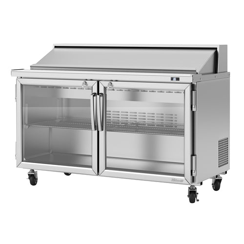 Product image #1 for Turbo Air PRO Series 60-Inch Two-Section Sandwich/Salad Prep Table with 16-Pan Top and Glass Swing Doors