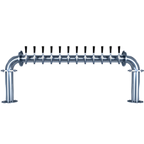 Thumbnail image #1 for Micro Matic USA Biergarten BG-U-12KR U-Shaped 2-Column 12-Faucet Countertop Glycol-Cooled Stainless Steel Draft Beer Tower