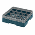 Thumbnail image #2 for Cambro Camrack Full Size 16-Compartment Glass Rack with Soft Gray Extender, Teal