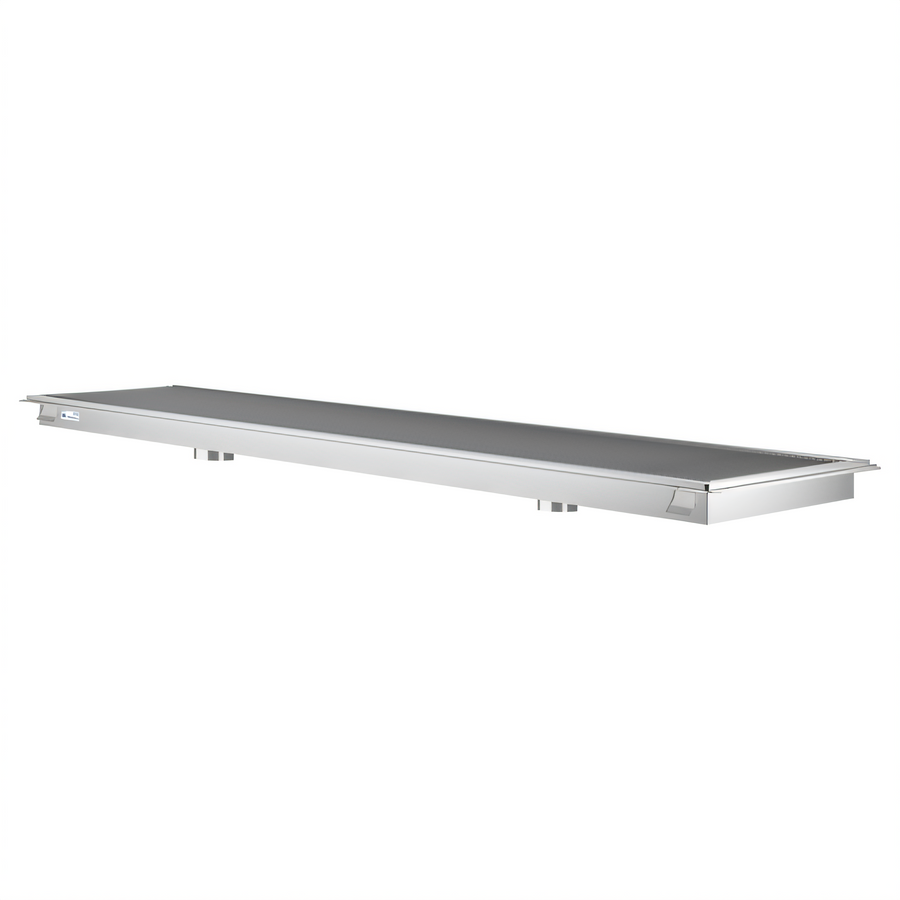 Product image #1 for KoolMore 96-Inch x 24-Inch Commercial Stainless Steel Floor Trough Drain with Subway-Style Grating