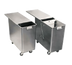 Thumbnail image #1 for Baxter 2-Compartment Mobile Stainless Steel Ingredient Bin with Sliding Cover, 120-Lb Capacity