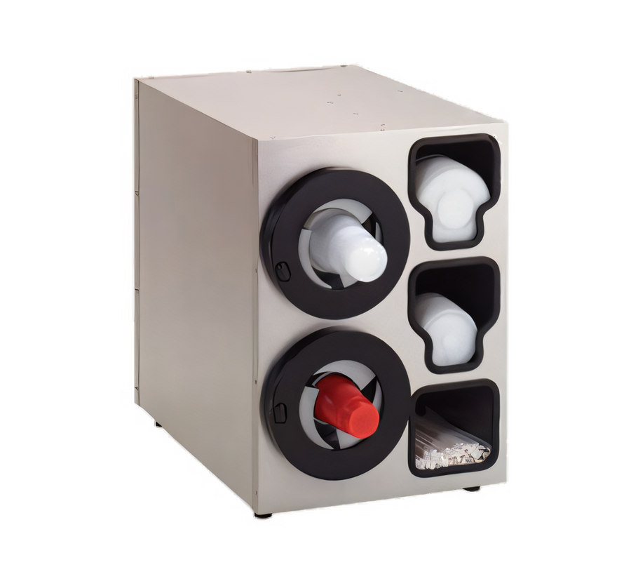 Product image #1 for Dial-A-Cup LS-20 Stainless Steel Cabinet-Style Cup, Lid, and Straw Dispenser