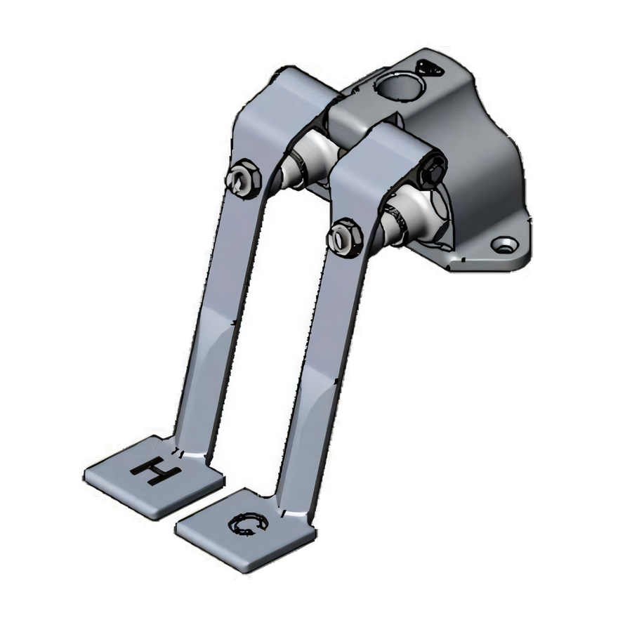 Product image #1 for T&S Brass B-0505 Double Ledge-Mounted Pedal Valve, 2-1/2 Inch Centers, Rough Chrome-Plated