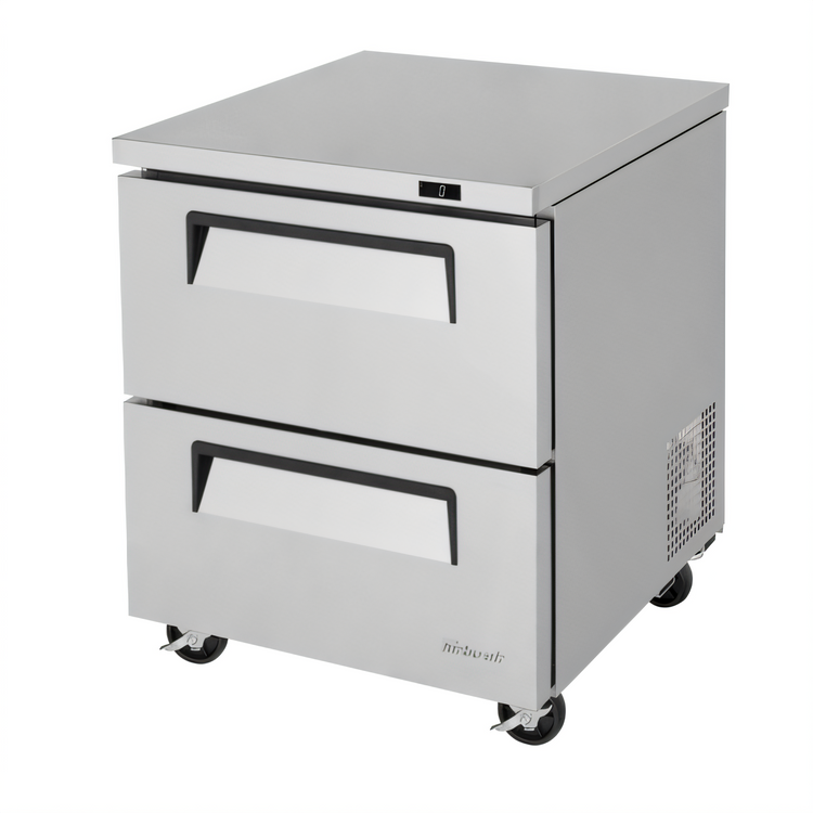 Product image #1 for Turbo Air Super Deluxe Two-Drawer Undercounter Freezer, 27-1/2" W, 6.8 Cu. Ft., Self-Contained Rear-Mount