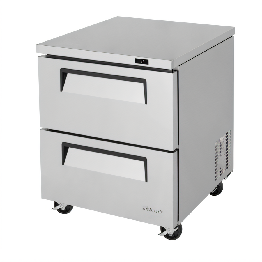 Product image #1 for Turbo Air Super Deluxe Two-Drawer Undercounter Freezer, 27-1/2" W, 6.8 Cu. Ft., Self-Contained Rear-Mount