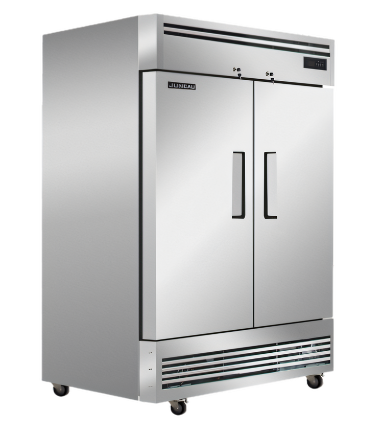 Product image #1 for Juneau 54-Inch Two-Section Reach-In Freezer, Bottom-Mount Self-Contained, 39.4 Cu. Ft., Stainless Steel, 115V