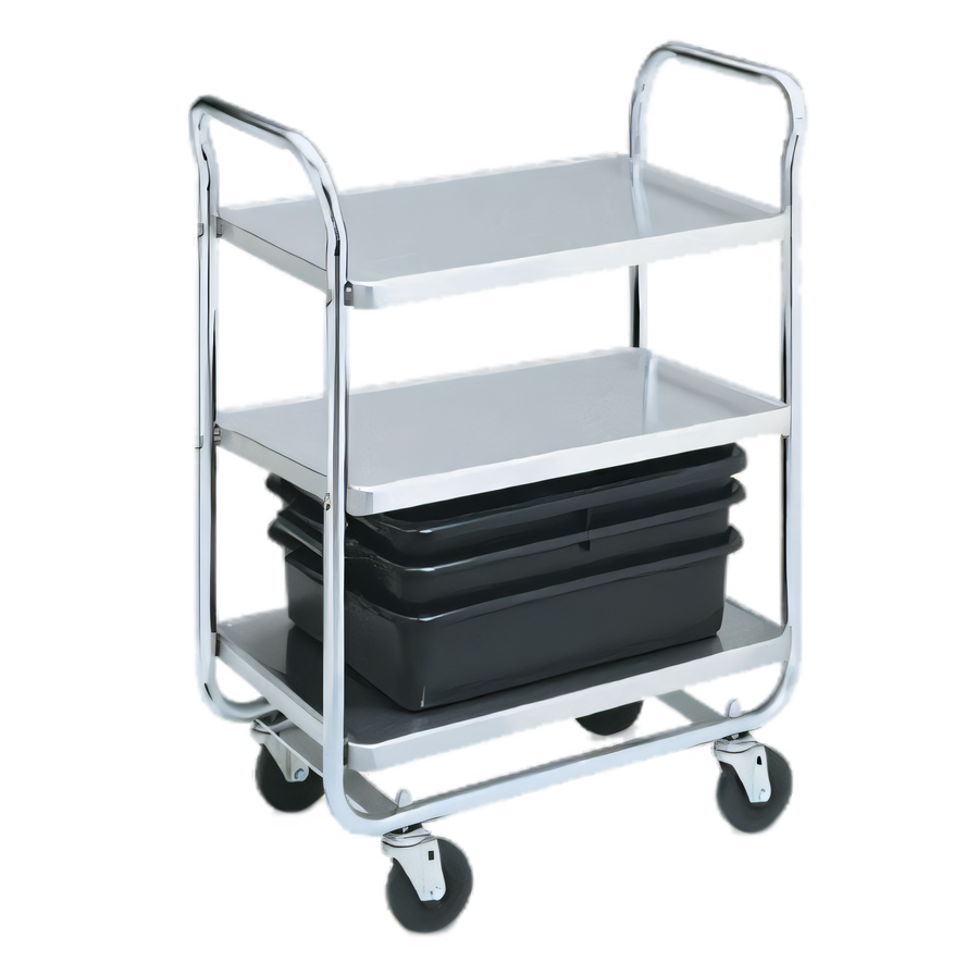 Product image #1 for Vollrath 97166 Thrift-I-Cart Three-Shelf Chrome-Plated Utility Bus Cart, 400 lb Capacity