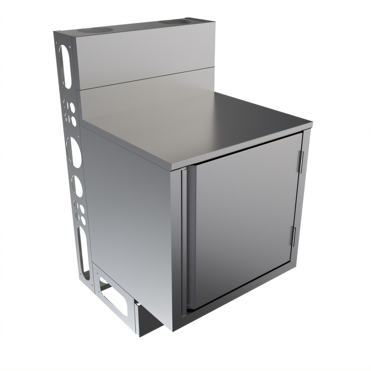 Product image #1 for BK Resources Top Shelf Flat Top Stainless Steel Underbar Cabinet, 24 x 21 Inches, No Backsplash